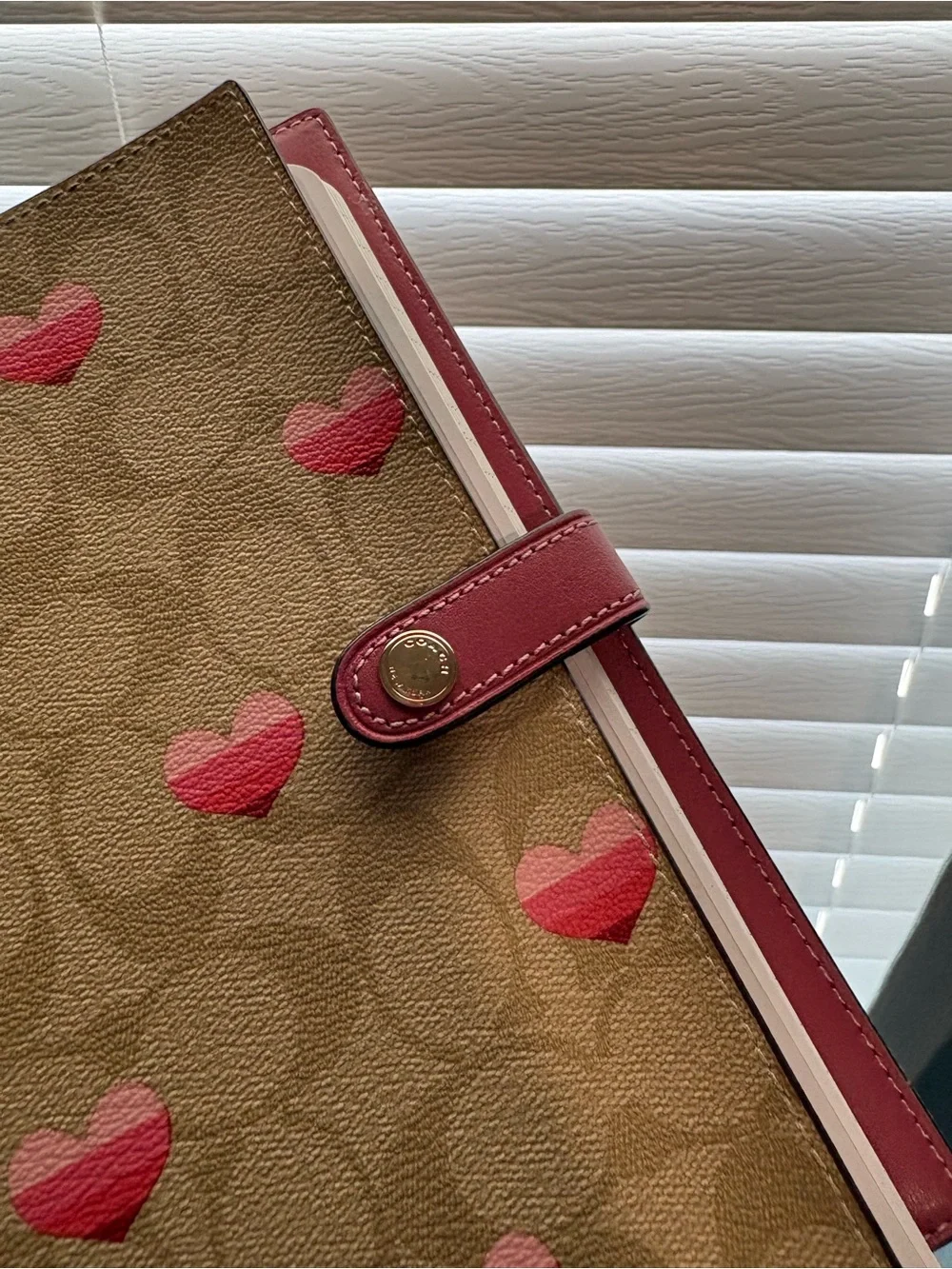 Coach heart notebook cover with notebook